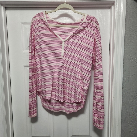 Pink Striped Long Sleeve Top - Picture 1 of 4
